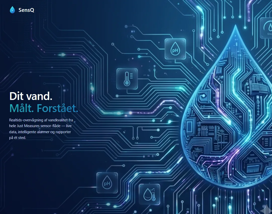 SensQ welcome screen and connected monitoring units on the fleet map.